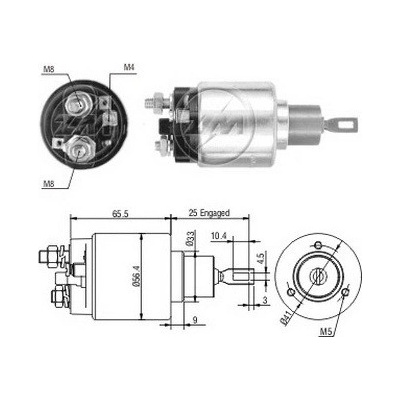 Spínač startéru 0001110054 Bosch 2339303262