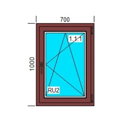 Aluplast Plastové okno 700x1000 mm otevíravo-sklopné, zlatý dub, pravé