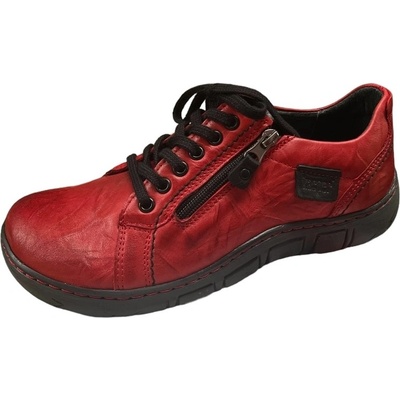 Kacper 1286 dámské kožené polobotky Červená – Sleviste.cz