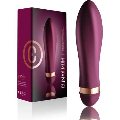 Мини вибратор с вихрени контури, 13см. - Climaximum Ardor Burgundy (ROCKS00413)