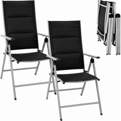 Set 2ks pohodlných skládacích stoličiek - čierne