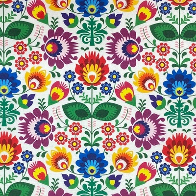 Dekorační látka P0563, slovácký motiv, š.140