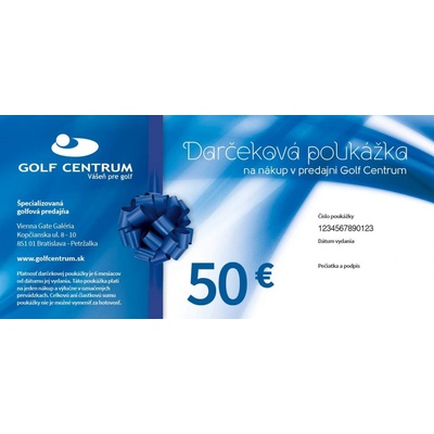 Darčeková poukážka v hodnote 50 EUR Nedefinované