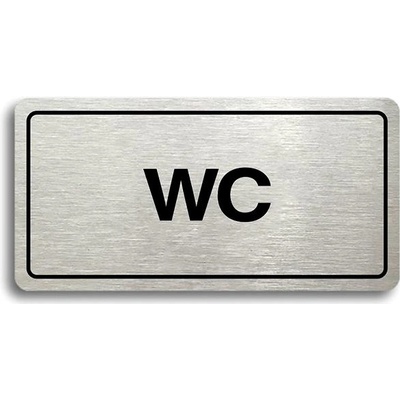 Accept Piktogram „WC“ (160 × 80 mm) (strieborná tabuľka – čierna tlač)