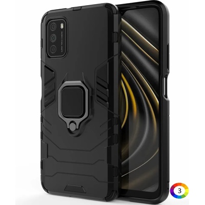 Xiaomi Poco M3 Удароустойчив Finger Ring Калъф и Протектор
