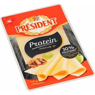 Président Protein polotvrdý sýr plátky 100 g