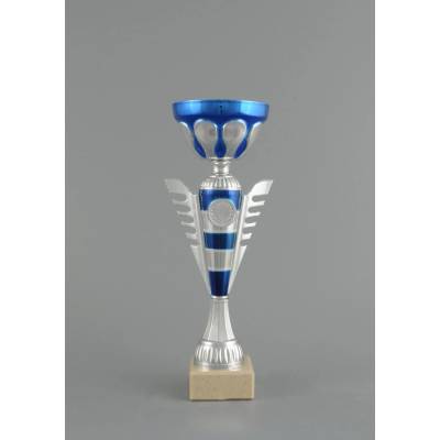 Sportovní stříbrno modrý pohár 30 34 cm 30 cm