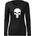 DRAGOWA Slim дамска тениска с дълъг ръкав, Punisher, черна, 160г/м2 (6068)