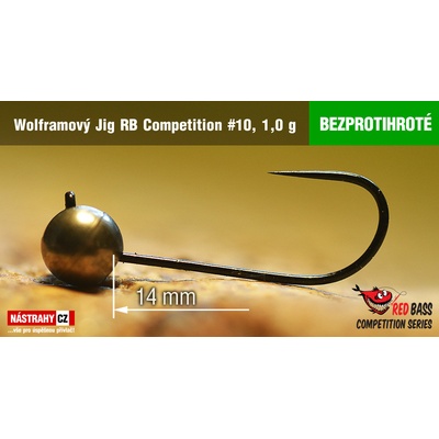 NASTRAHY.cz Bezprotihrotý wolframový Jig RB Competition #10 14 mm 1,0 g Nikl 5 ks