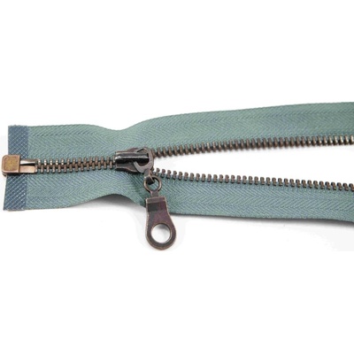 Deliteľný kovový starokovový zips č.5 viac farieb - dĺžka (30 - 100 cm) 40 cm stredne sivá