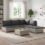 vidaXL 6 бр. Комплект за отдих от ратан с възглавници GENDT Кубу сив (3429871)
