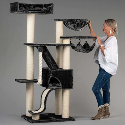 Feandrea Kočičí strom škrabadlo béžové 60 x 50 x 206 cm – Hledejceny.cz