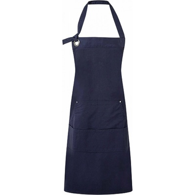 Premier Workwear Těžká odolná plátěnná zástěra s oversize očky pro upevnění kolem krku modrá námořní 72x86cm PW137
