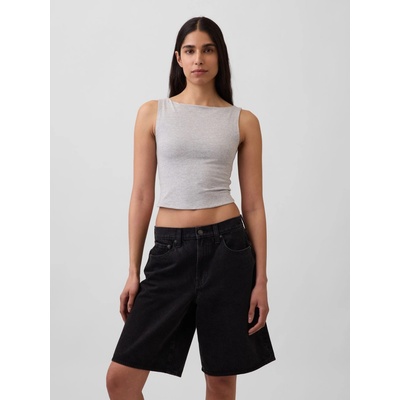 GAP Strečový crop top Šedá