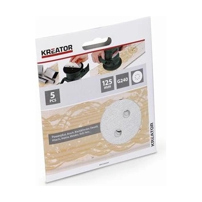 Brusný papír Kreator KRT230559 125mm na barvu G240, 5ks