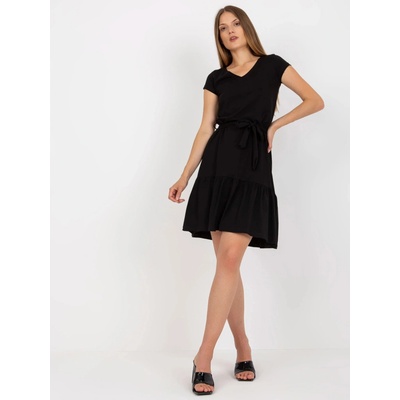 Šaty s viazaním v páse RV-SK-8048.21P black