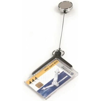 Visačka na plastovú kartu s kotúčom DURABLE CARD HOLDER DE LUXE PRO 85x54mm 10ks