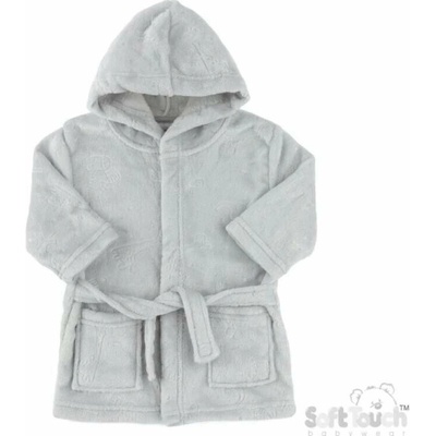 Kojenecký šedý župánek s reliéfním vzorem