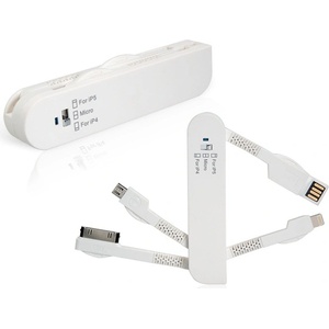  Универсален кабел с Lightning, Dock и microUSB накрайници - Knife Design 3-in-1 Cable (бял)