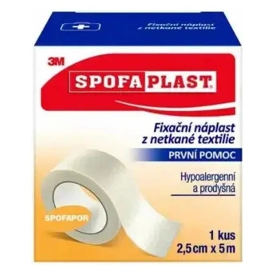 3M SPOFAPLAST Náplasť fixačná z netkanej textílie 2,5 cm x 5 m 1 ks