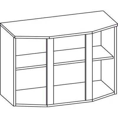 Bogdan Furniture Europe Горен витринен шкаф Alina 80BB-E20, елша