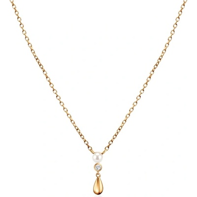 SAVICKI Колие Eterniàle, позлатено сребро, перла, циркония