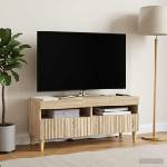 vidaXL LED телевизионен кабинет ARNHEM 100 x 35 x 43 см Дъб сонома (896767)