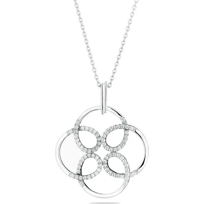 Swan Сребърно колие с цирконий JT7709N Swan