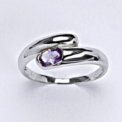 Čištín Stříbrný s přírodním ametyst světlým 6 x VR 289