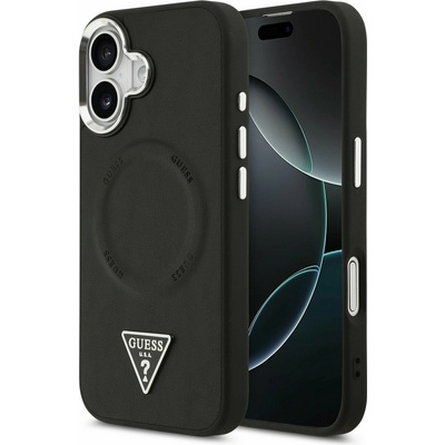 GUESS PU Leather Triangle Logo MagSafe Задний Чехол для iPhone 17 Black Guess | Cheren | МЪЖЕ | UNI