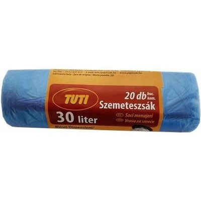 TUTI Vrecia na odpadky 30 l 9µm 20 ks modrá