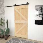 vidaXL Преплъзваща се врата 80 x 210 cm Масивна борова дървесина (3444849)