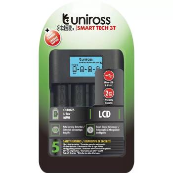 Uniross UCX007 SMART TECH CHARGER 3T LCD Li-Ion/LifePO4/NiMH зарядно устройство (UCX007)