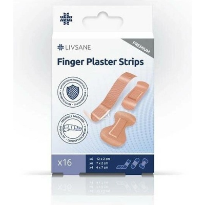 LIVSANE Náplasti na prsty PREMIUM 3 veľkosti 16 ks