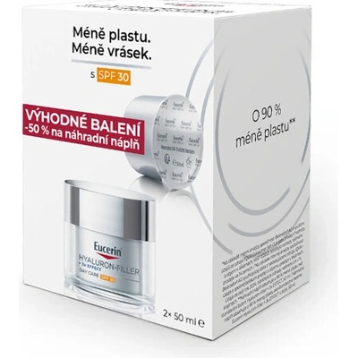 Eucerin Hyaluron Filler +3x Efect denný krém SPF 30 dóza + náhradná náplň Refill 2 x 50 ml
