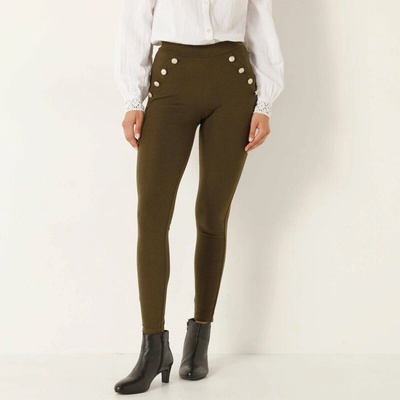 Legíny s ozdobnými gombíkmi a pružným pásom khaki Blancheporte