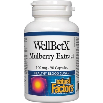 Natural Factors WellBetX Mulberry Extract, 100 mg, 90 капсули, Natural Factors