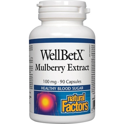 Natural Factors WellBetX Mulberry Extract, 100 mg, 90 капсули, Natural Factors