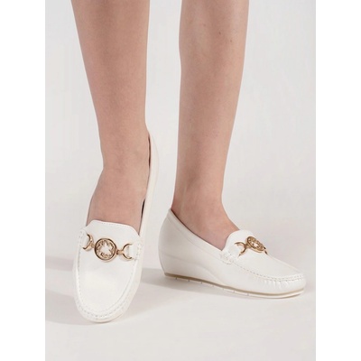 Goodin Trendy mokasíny bílé dámské na klínku