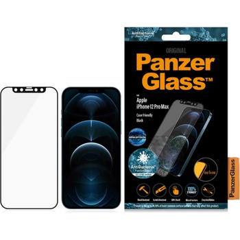 Panzer Стъклен протектор PanzerGlass за Apple Iphone 12 Pro Max 6.7 Anti-Bluelight, CaseFriendly, Antibacterial, Pro- Черен