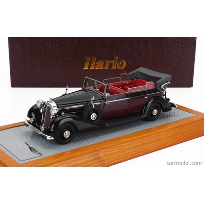 Ilario-model Horch Pullman Original Car Cabriolet Open 1937 Black Bordeaux 1:43