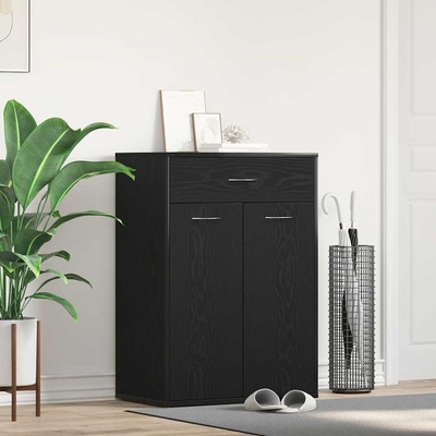 vidaXL Шкаф за обувки 60 x 35 x 84 см Инженерна дървесина Черния дъб (862463)