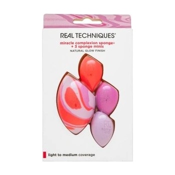 Real Techniques Berry Pop Miracle Complexion houbička na make-up 1 ks + precizní houbička na make-up 3 ks