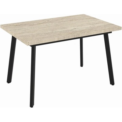 Bogdan Furniture Europe Трапезна маса lini разтегателна, травертин/черно