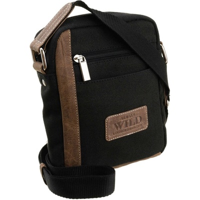 Always Wild pánská kožená taška přes rameno s vnější kapsou