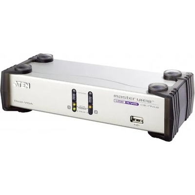 ATEN KVMP превключвател ATEN CS1742C-AT, 2-портов, USB, VGA Dual Display, Audio (CS1742C-AT)