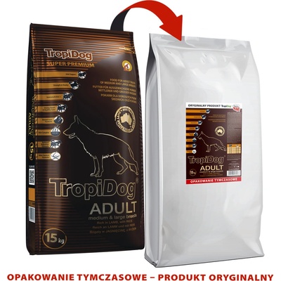 Tropidog Super Premium Adult Medium & Large Lamb & Rice 15 kg