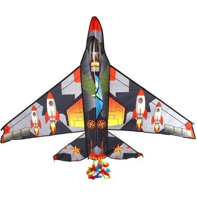 Teddies Хвърчило летящ самолет найлон 150x113см в платнена торбичка 11x113x2см