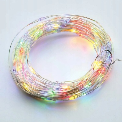 ACA Lighting LED dekoračná reťaz 30m 300LED RGB 8 funkcií s adaptérom strieborná meď X01300312