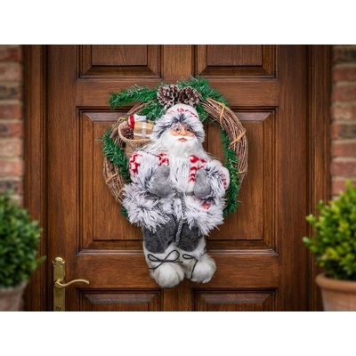MagicHome Vianoce Santa sediaci vo venci 30 cm